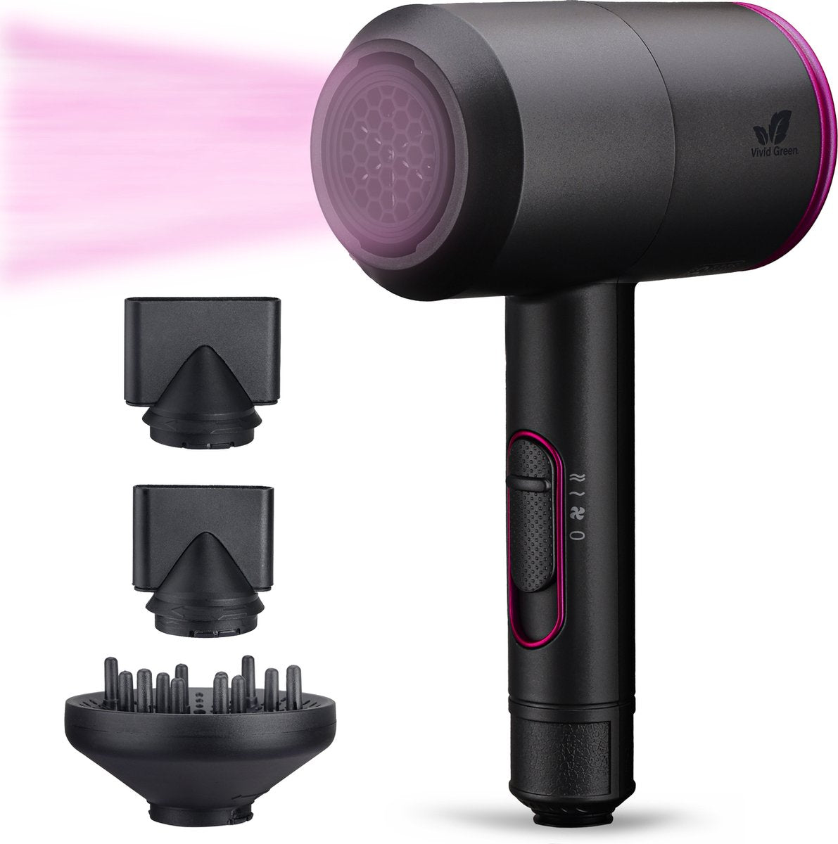 Föhn met Diffuser en Coolshot Technologie - 3 Standen - Ionische Haarfohn - Haardroger - 2000W