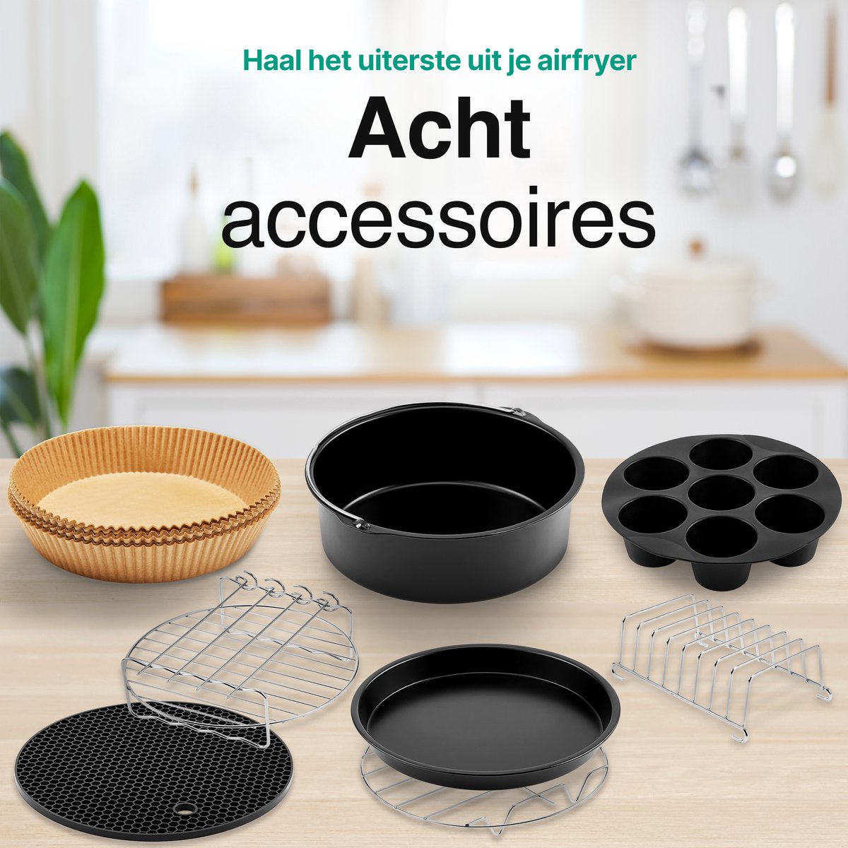 Airfryer Accessoires Complete Set - Ø 20 CM - 8 delig