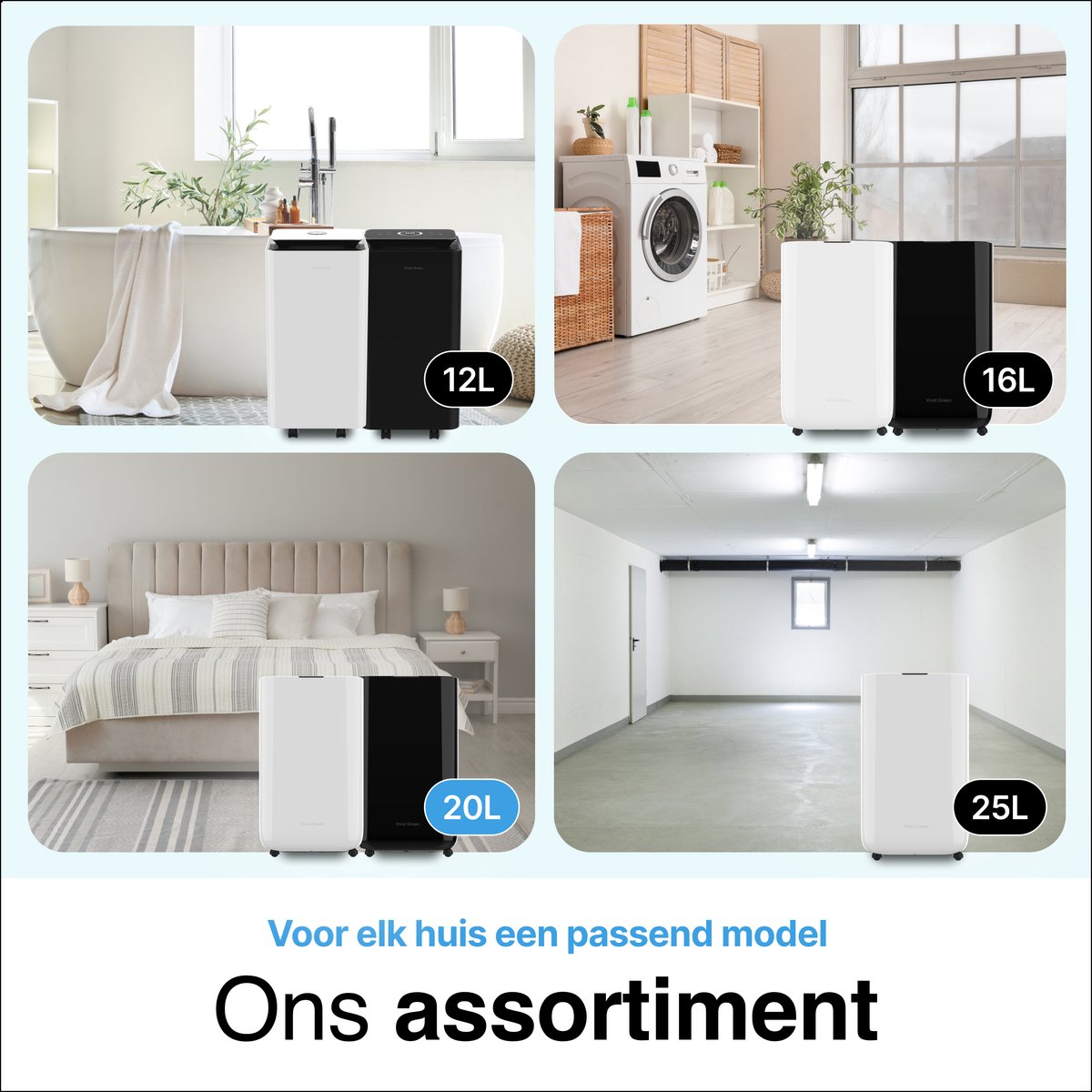 Luchtontvochtiger en Luchtreiniger - 20L - HEPA filter