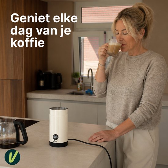 Melkopschuimer - PFAS-vrij - 4-in-1 Melkschuimer - Elektrische Melkklopper - Creme