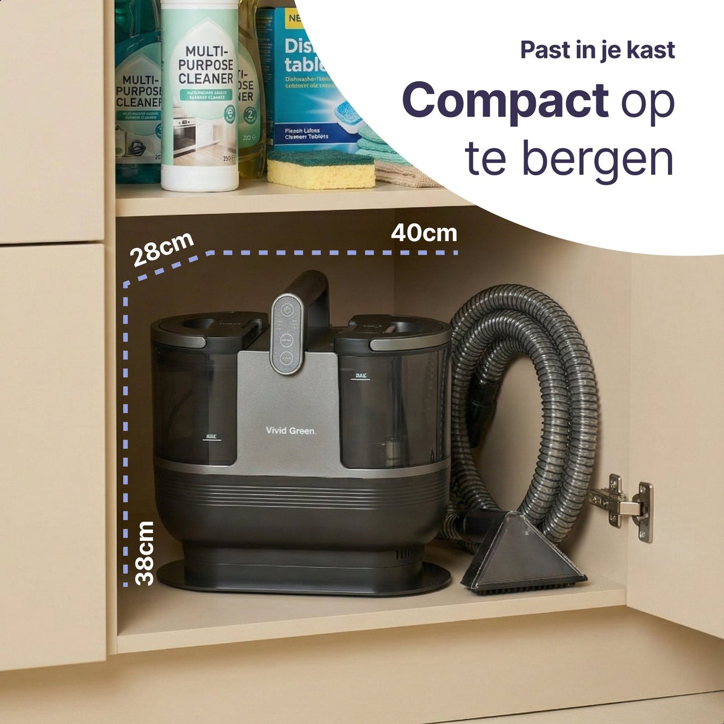 Tapijtreiniger - Krachtige Vlekkenreiniger - Zelfreinigende functie - Diep reinigen