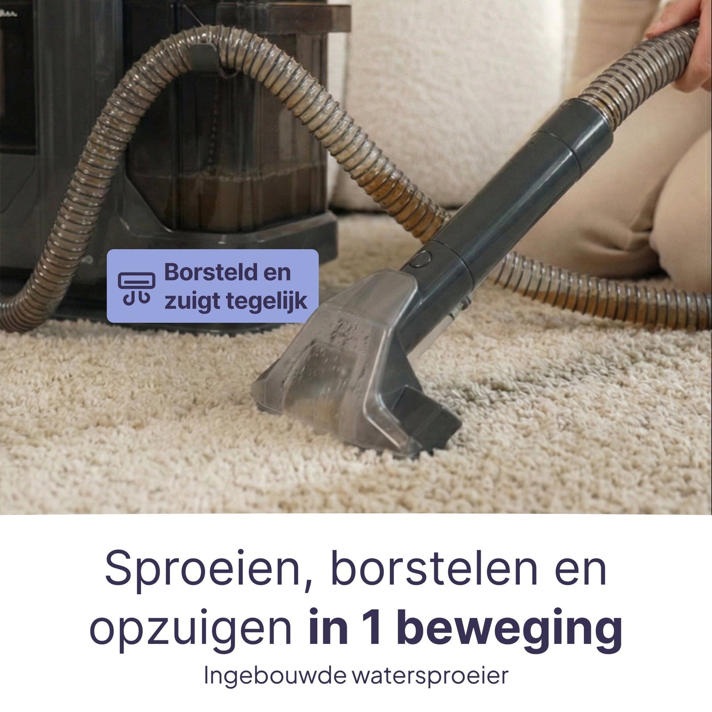 Vlekkenreiniger - Krachtige Tapijtreiniger - 4 Opzetstukken
