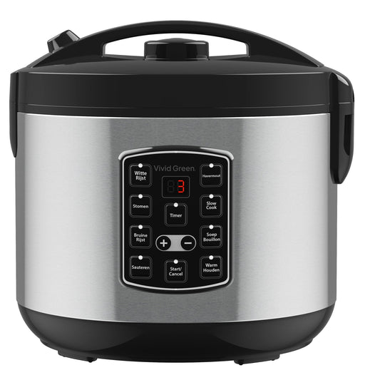 Rijstkoker met Stomer - 1.8L - Slowcooker met Timer