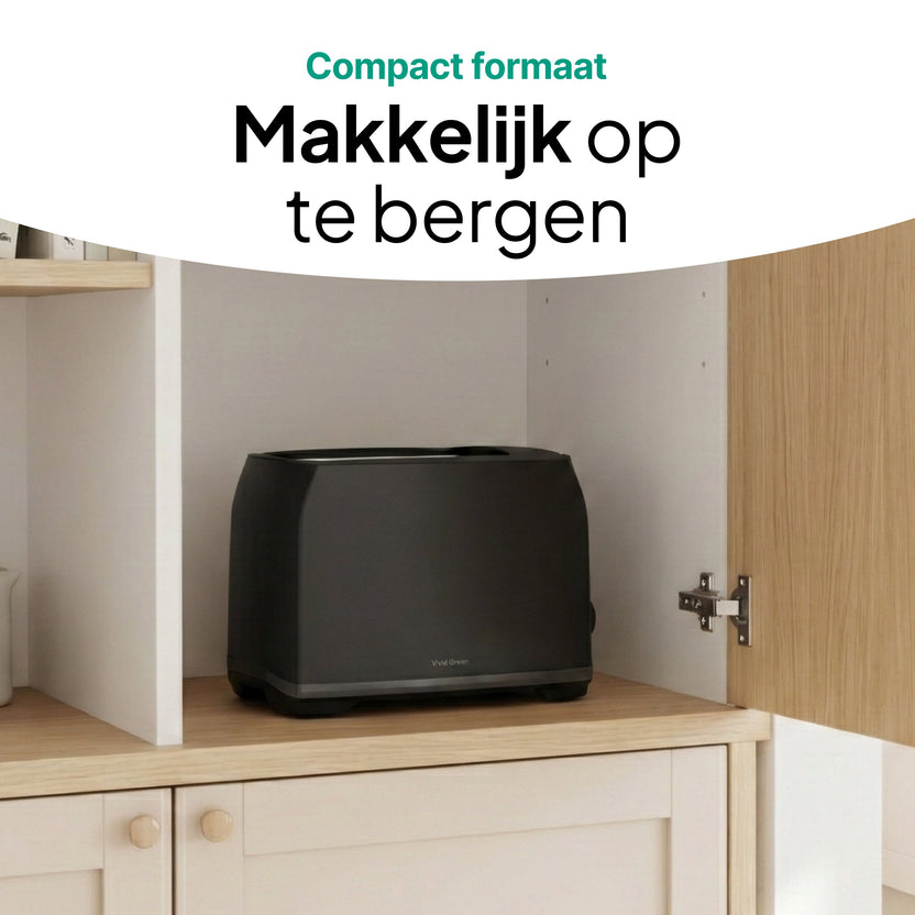 Broodrooster Zwart - Toaster Voor 2 Sneden - 700W