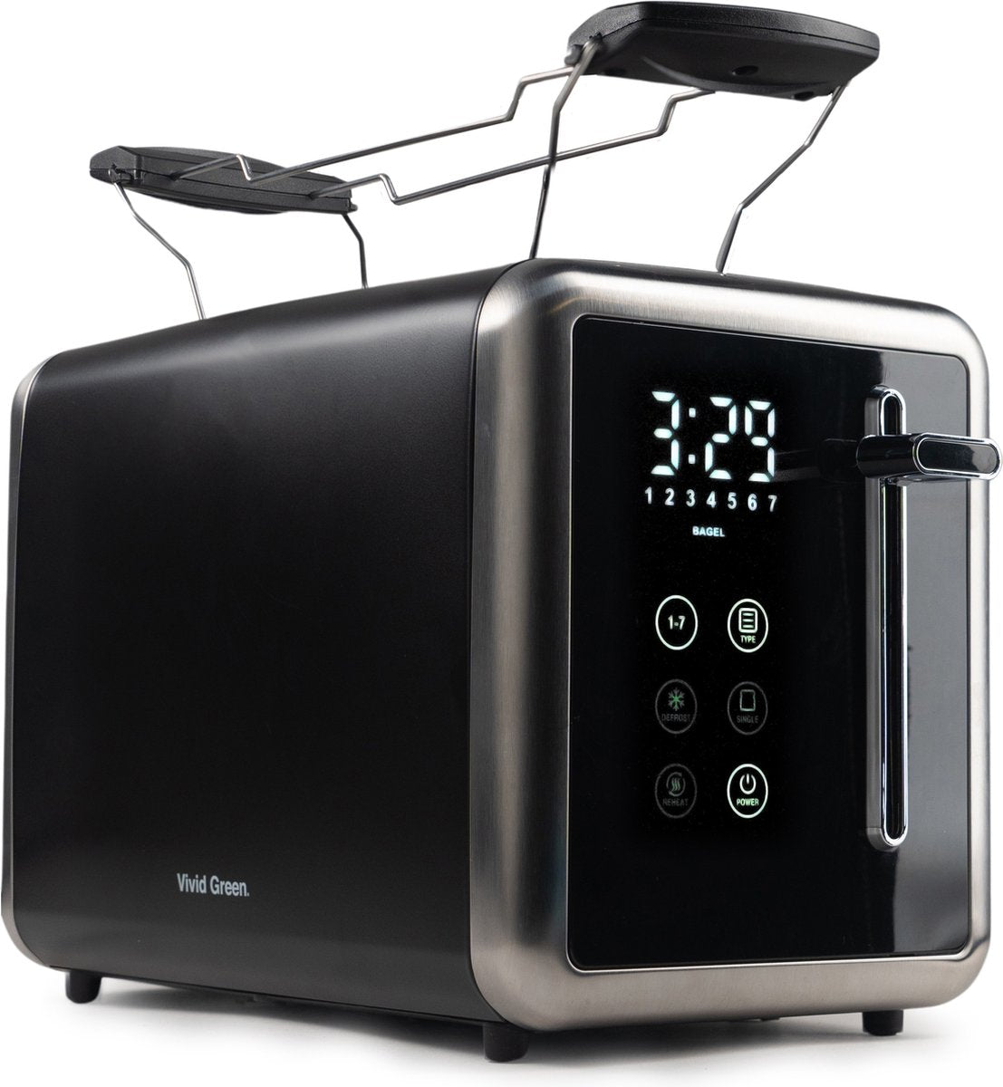 Luxe Broodrooster met Display - 7 Warmteniveaus - 900W - Reheat en Ontdooi-functie - Zwart