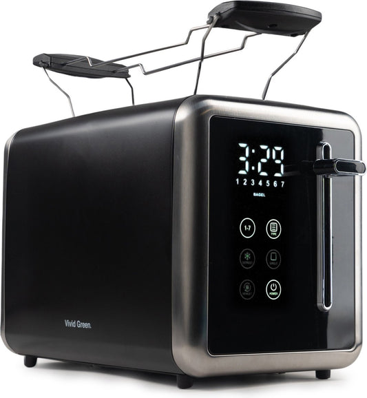 Luxe Broodrooster met Display - 7 Warmteniveaus - 900W - Reheat en Ontdooi-functie - Zwart