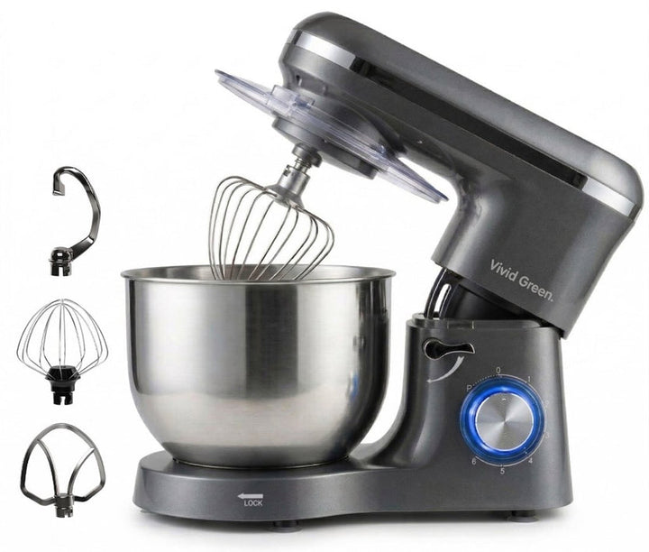 2000W Keukenmachine - Keukenrobot - 6.2L - Keukenmixer - Mixer met Mengkom - Grijs