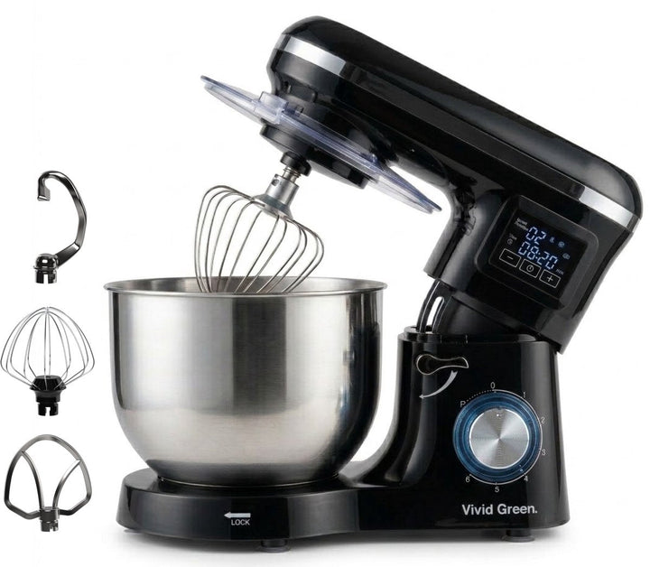 2000W Keukenmixer - Display en Timer - Keukenmachine - 6.2L - Keukenrobot - Mixer met Mengkom