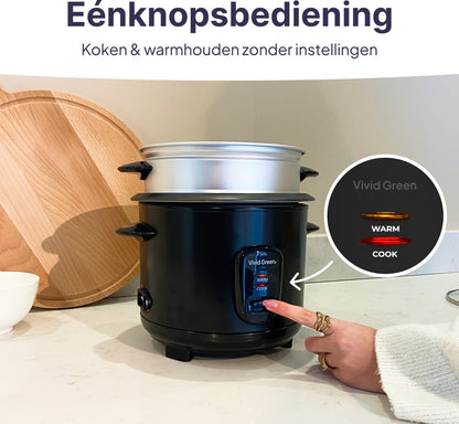Rijstkoker met Stoommand - 1.5L - 8 Porties - Antiaanbaklaag
