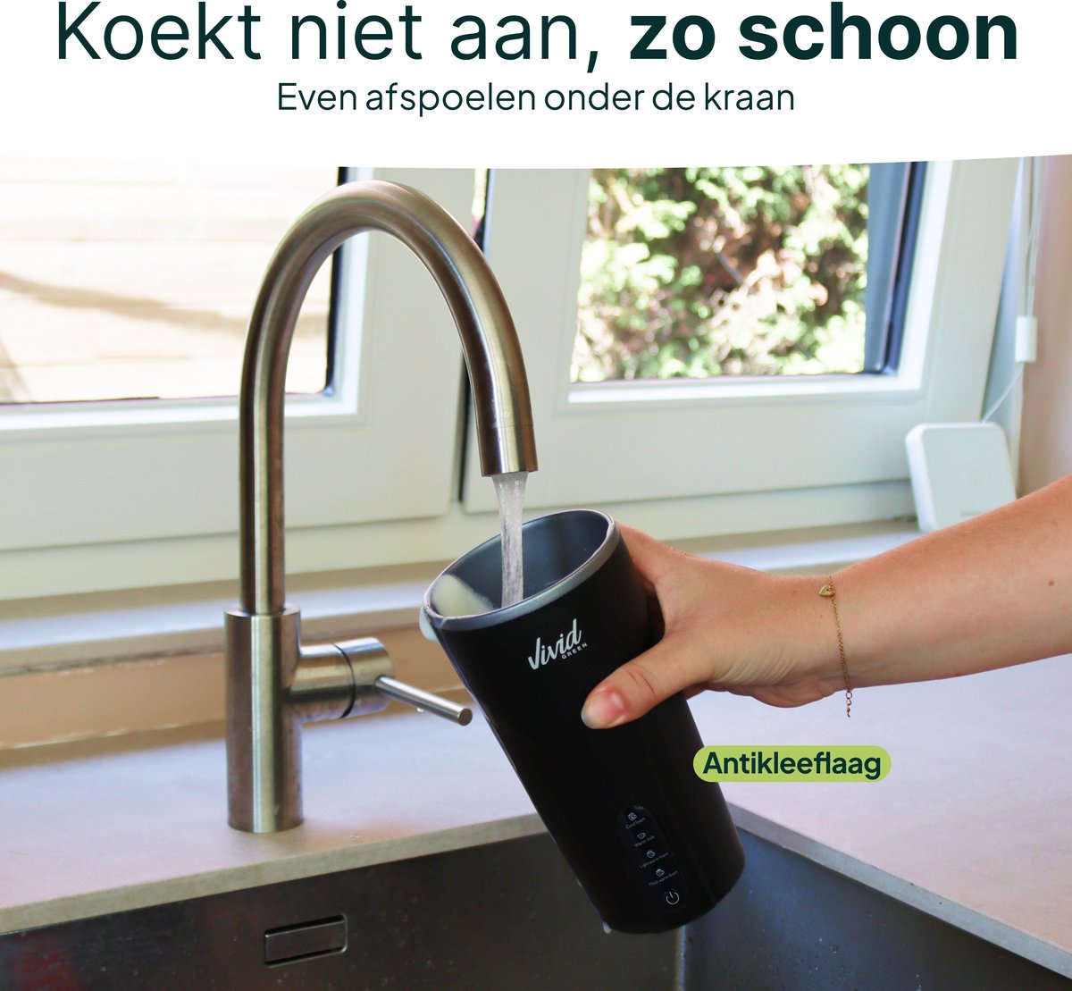 Melkopschuimer - PFAS-vrij - 4-in-1 Melkschuimer - Elektrische Melkklopper - Zwart