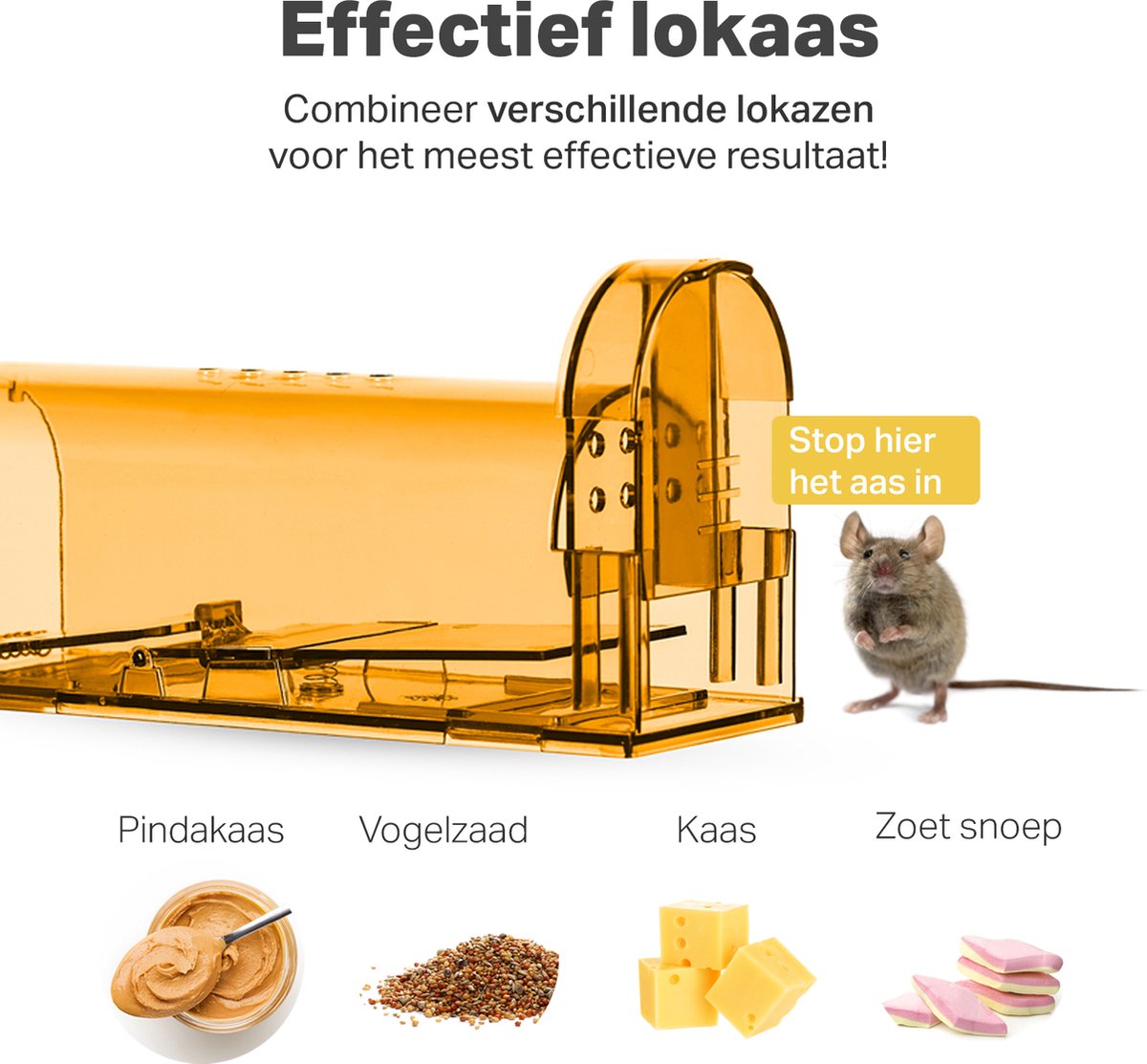 2-Pack Diervriendelijke muizenval voor binnen & buiten