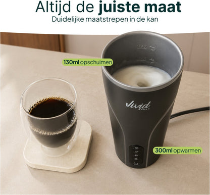 Melkopschuimer - PFAS-vrij - 4-in-1 Melkschuimer - Elektrische Melkklopper - Zwart
