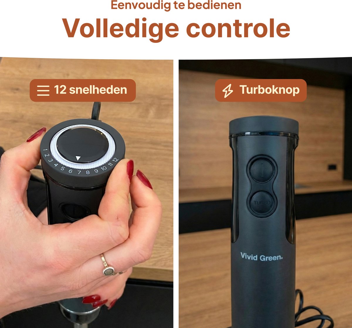 Staafmixer 5-in-1 Set - 1000W - Vaatwasserbestendig - Incl. Hakmolen, garde, melkopschuimer & Maatbeker - 12 Snelheden + Turbofunctie - Zwart