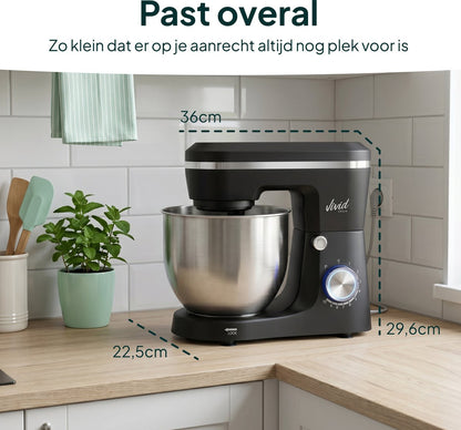 1500W Keukenmixer - 10 Snelheden - 3,8L Mengkom - Keukenmachine - Keukenrobot - Zwart