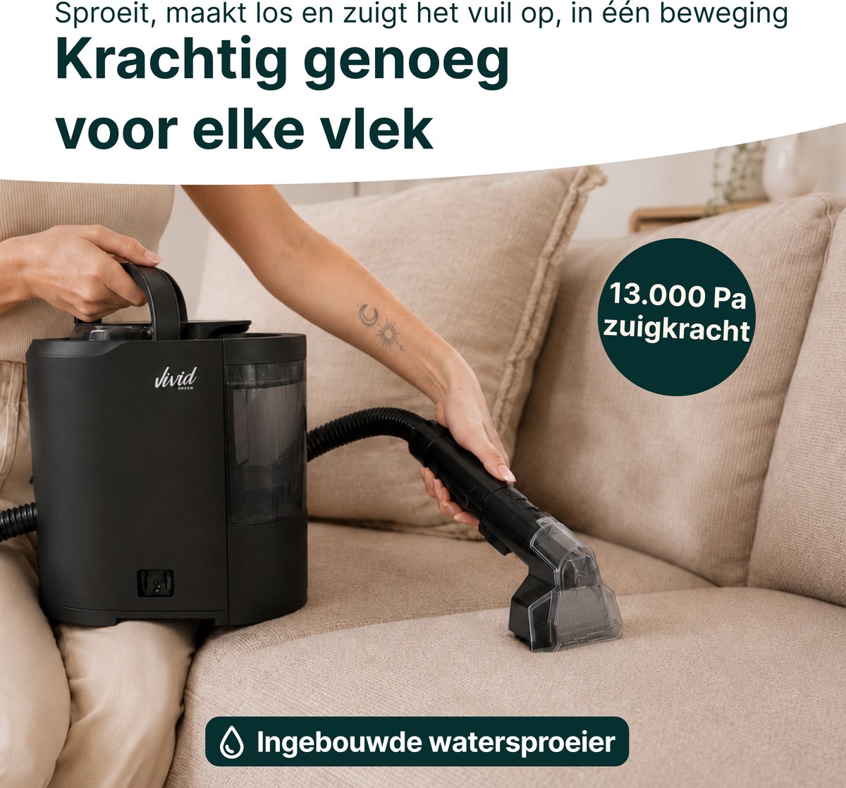 Tapijtreiniger Compact & Draagbaar - Vlekkenreiniger Lichtgewicht - Meubelreiniger - Bank Reiniger Machine - Zetelreiniger