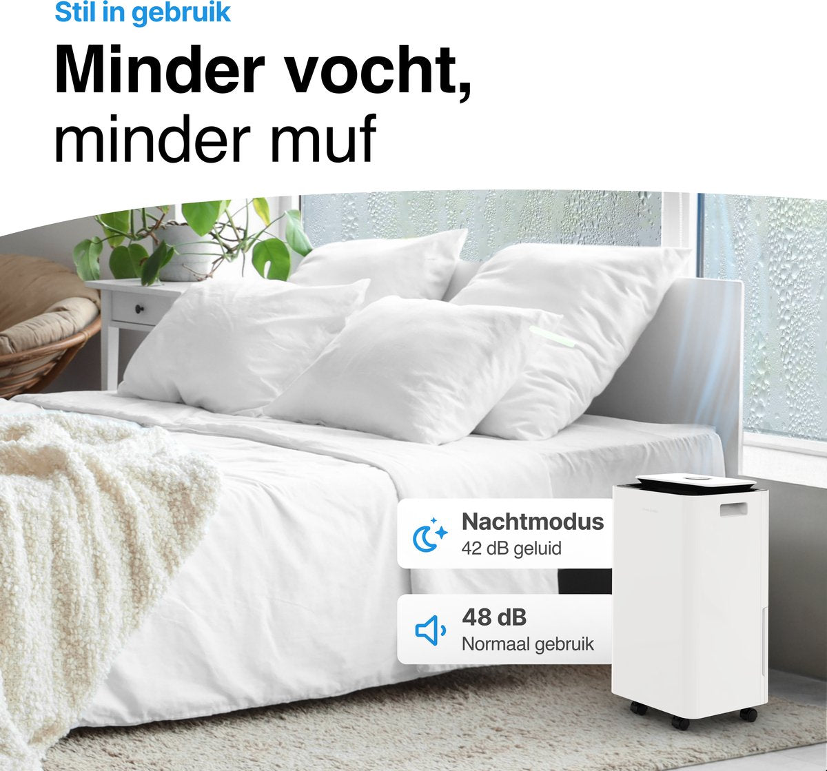 Luchtontvochtiger en Luchtreiniger - 12L - HEPA filter - 210W - Wit