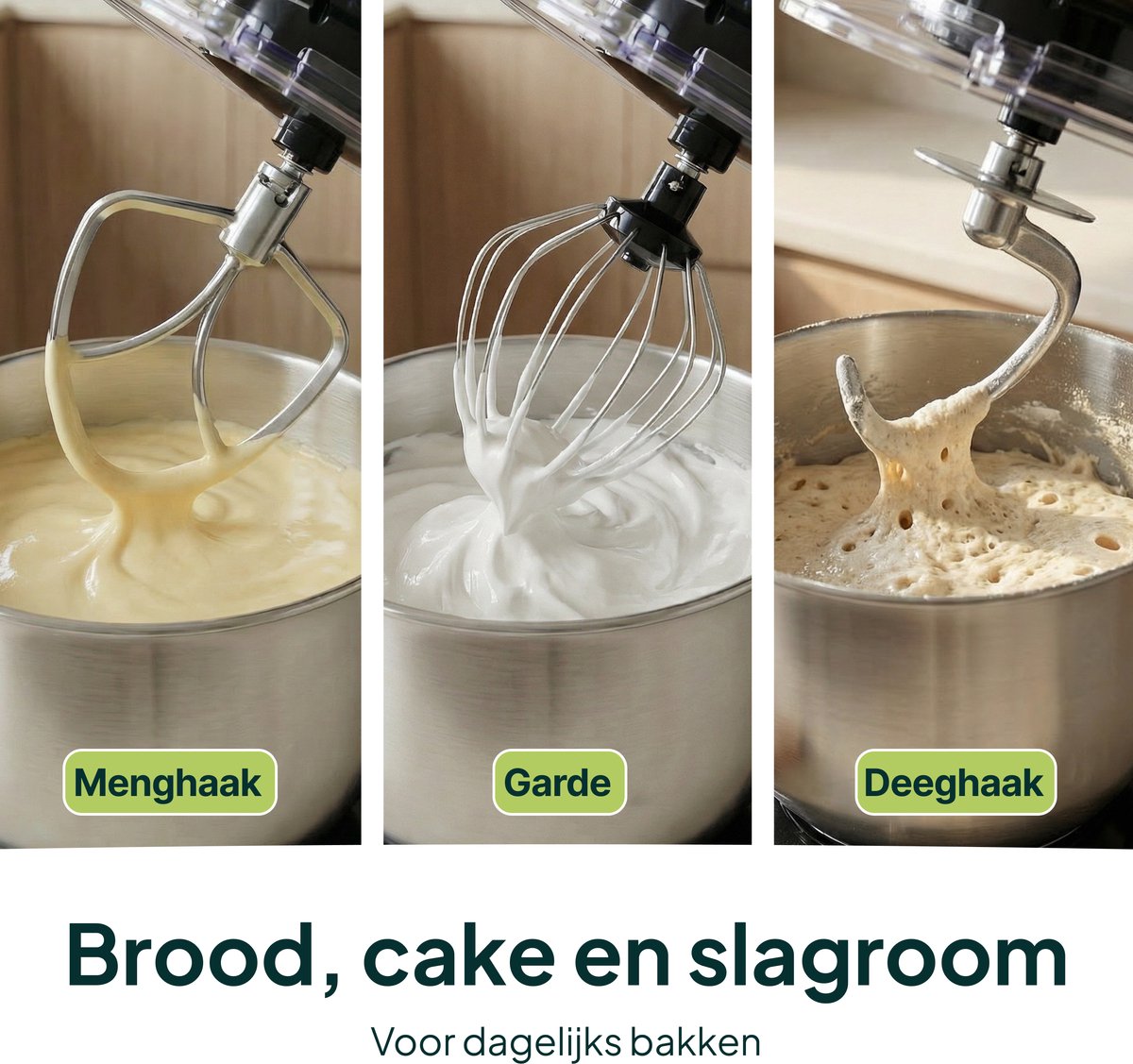 1500W Keukenmachine - Keukenrobot - 5L - Keukenmixer - Mixer met Mengkom - Rood