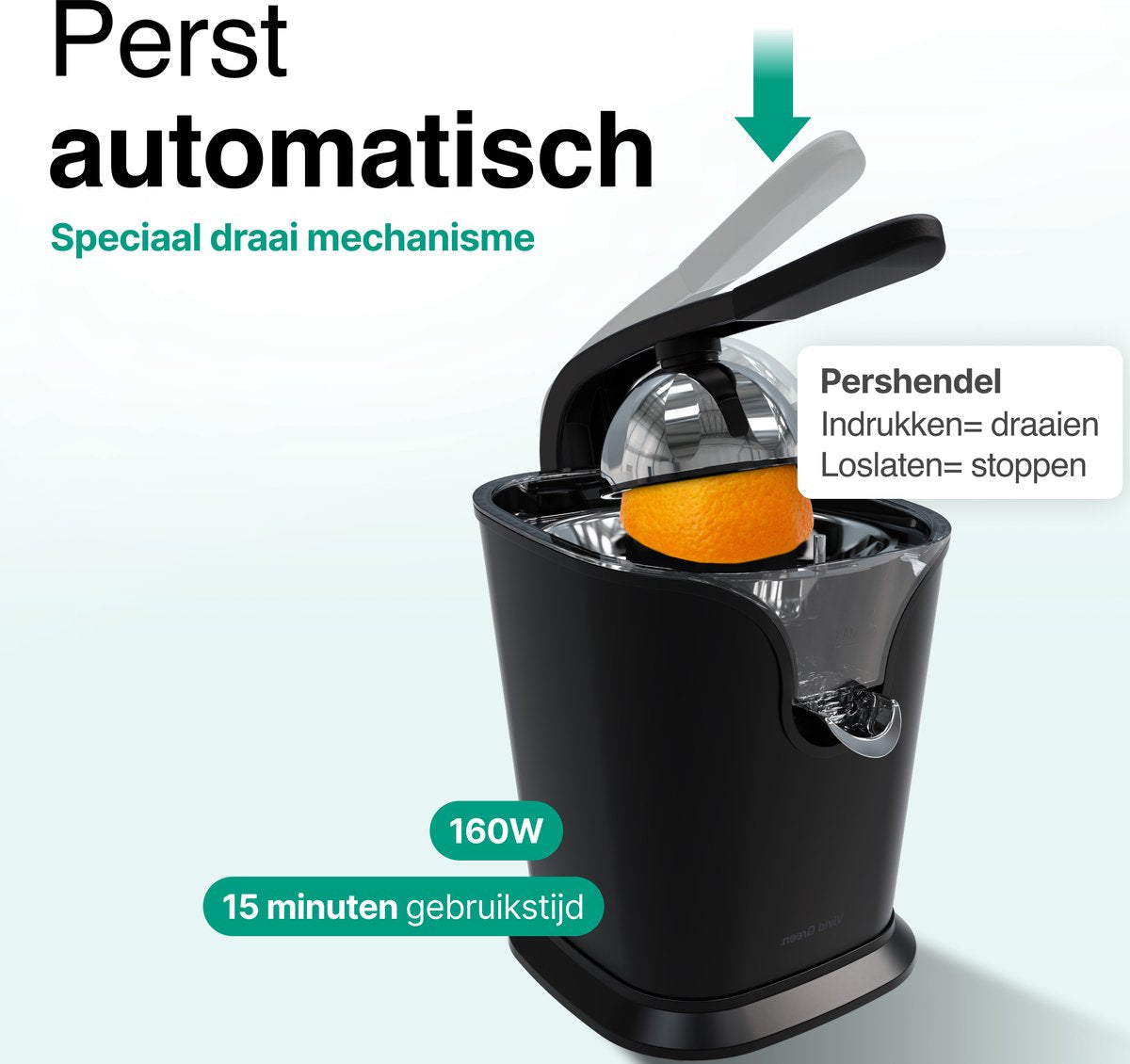 Elektrische Citruspers met Instelbaar Pulpfilter - 160W - 650ml