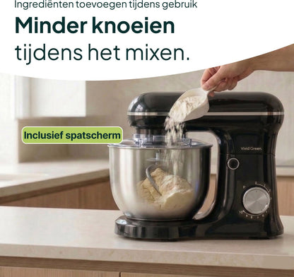 1500W Keukenmachine - Keukenrobot - 5L - Keukenmixer - Mixer met Mengkom - Rood