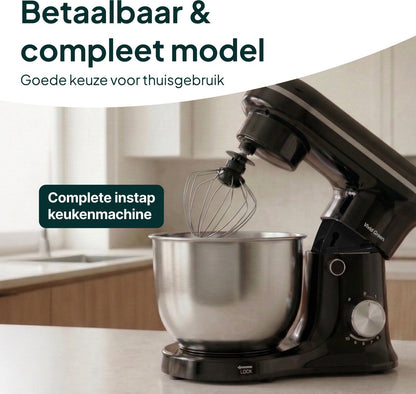 1500W Keukenmachine - Keukenrobot - 5L - Keukenmixer - Mixer met Mengkom - Rood