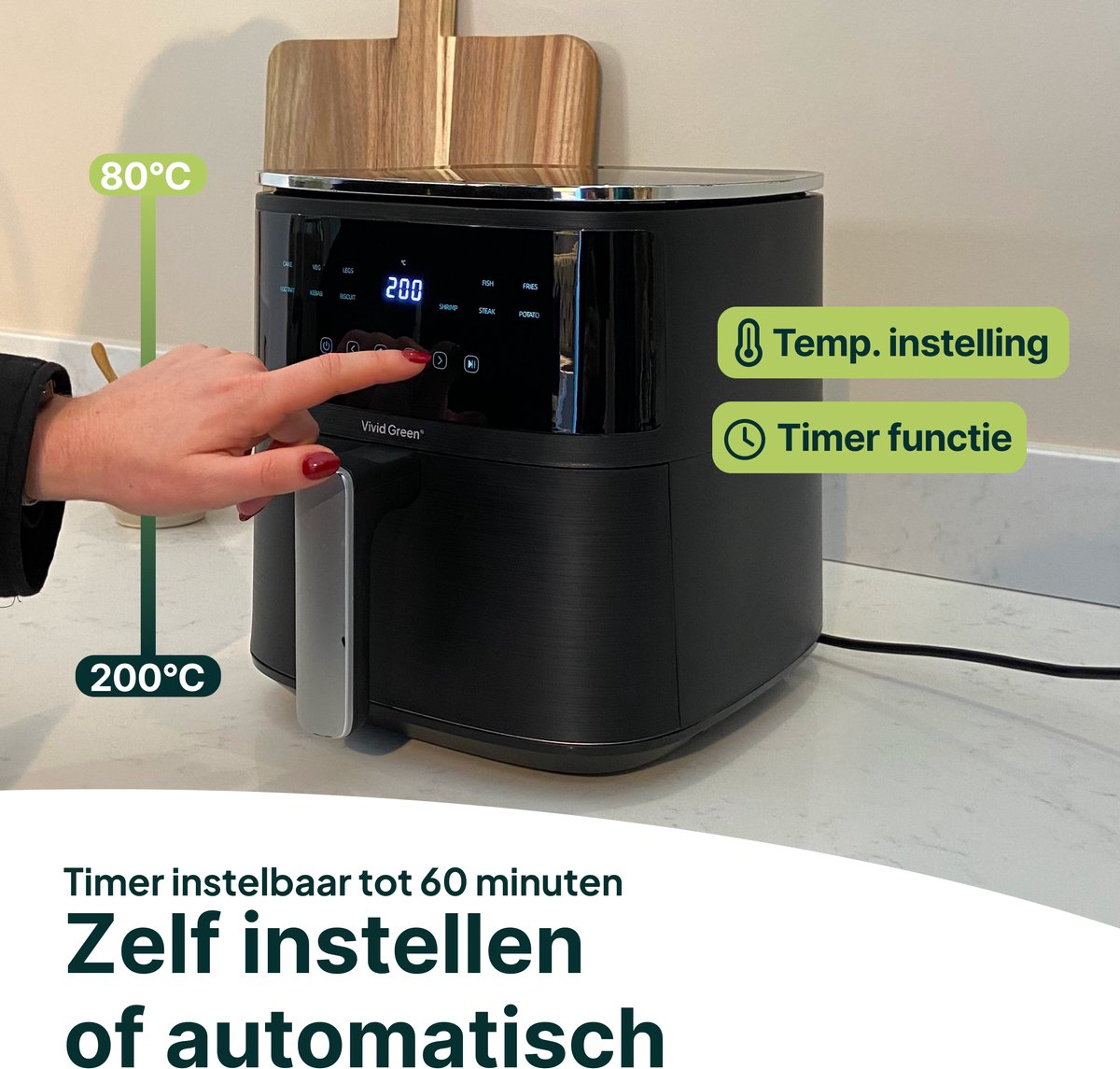 Airfryer 5L - Tot 4 Personen - PFAS-vrij - 12 Programma's