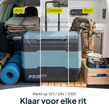 Compressor Koelbox 50L - Elektrische Camping Koelkast - Dual Zone - Koel- & Vriesbox - 12V/24V/230V - Pro-User CoolX 50
