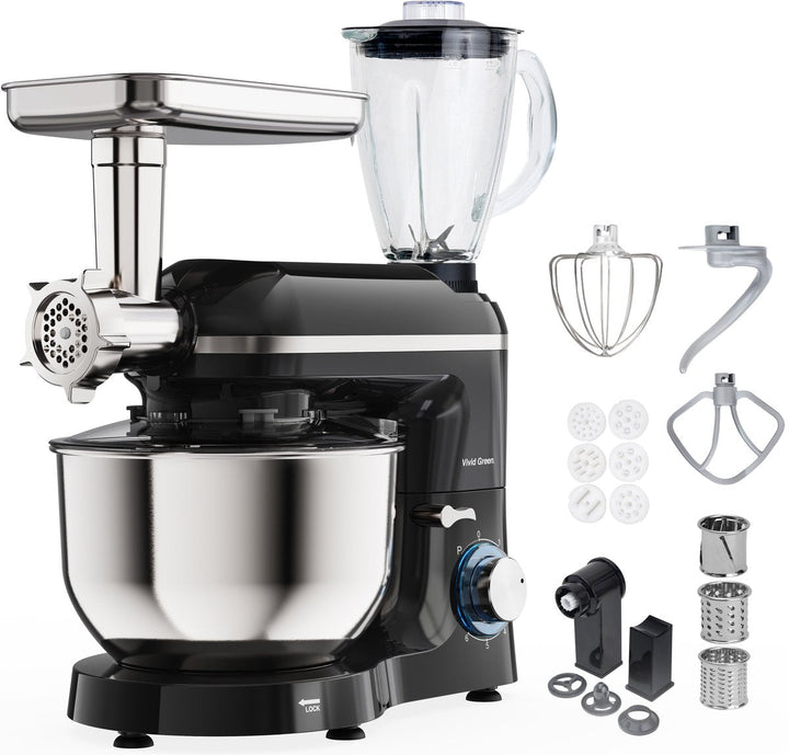 2000W Keukenmixer - 6.2L - Keukenmachine - Keukenrobot - Zwart