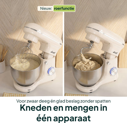 1500W Keukenmixer - 5L Mengkom - 10 Snelheden - Keukenmachine - Keukenrobot - Crème