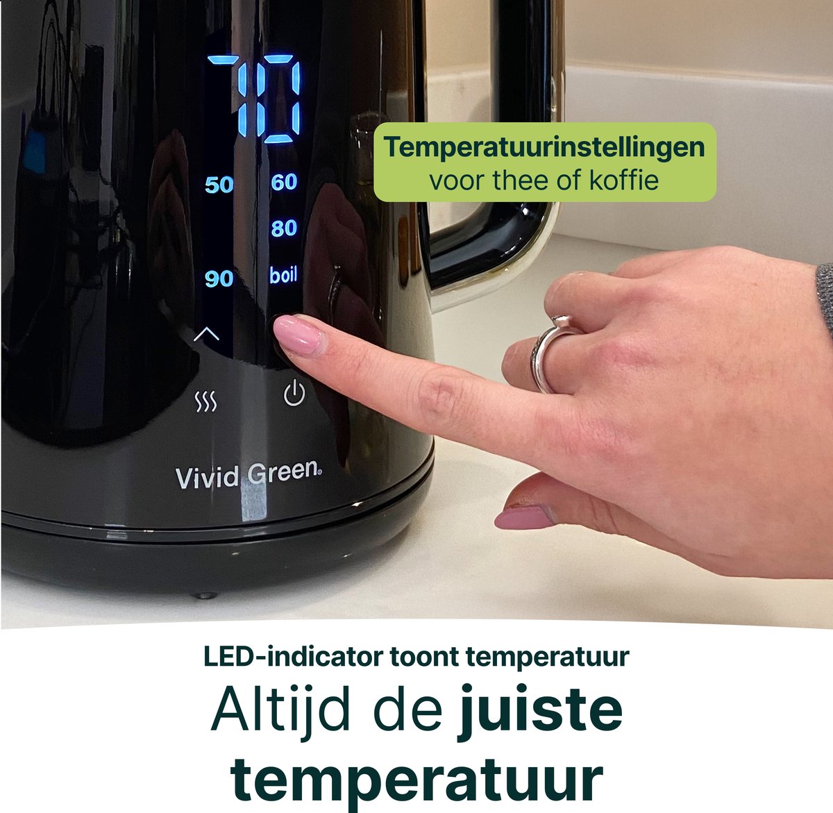 Waterkoker met Temperatuurregeling - 1,7L - Dubbelwandig