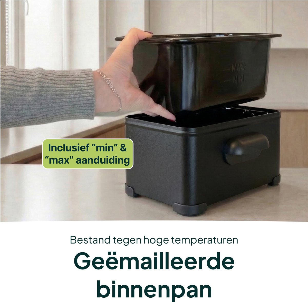 Frituurpan - 3 Liter - 2000W - Friteuse - Koude Zone - Zwart
