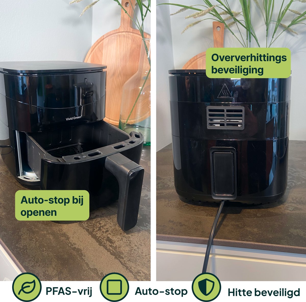 Airfryer 3L – 2 tot 3 Personen – PFAS-vrij – 8 Programma’s