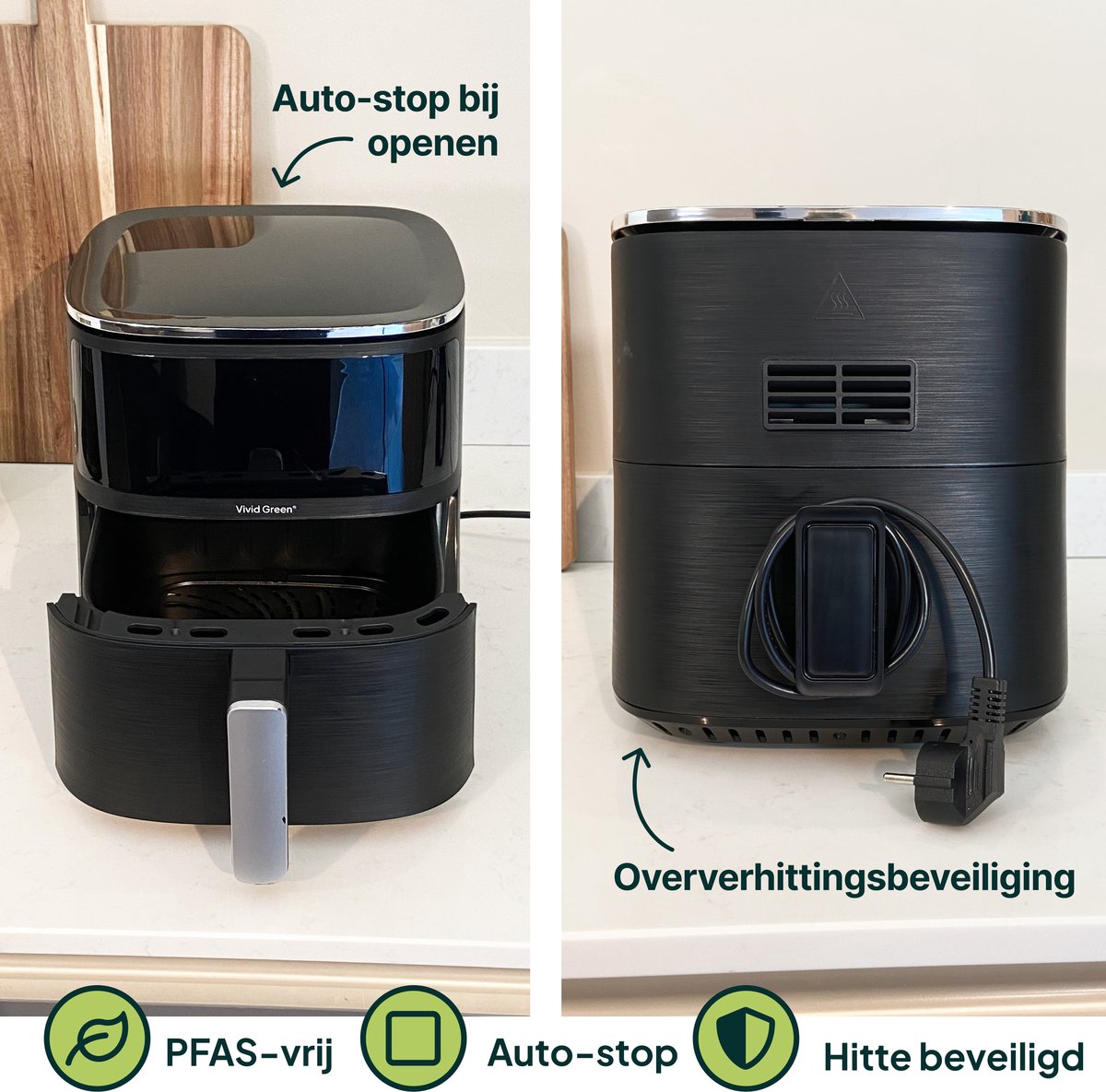 Airfryer 5L - Tot 4 Personen - PFAS-vrij - 12 Programma's