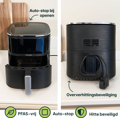 Airfryer 5L - Tot 4 Personen - PFAS-vrij - 12 Programma's