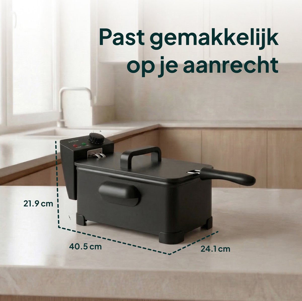 Frituurpan - 3 Liter - 2000W - Friteuse - Koude Zone - Zwart