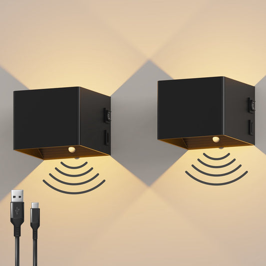 Oplaadbare Wandlamp - 2 pack - Extra grote accu - 7800 mAh - Bewegingssensor - Binnen