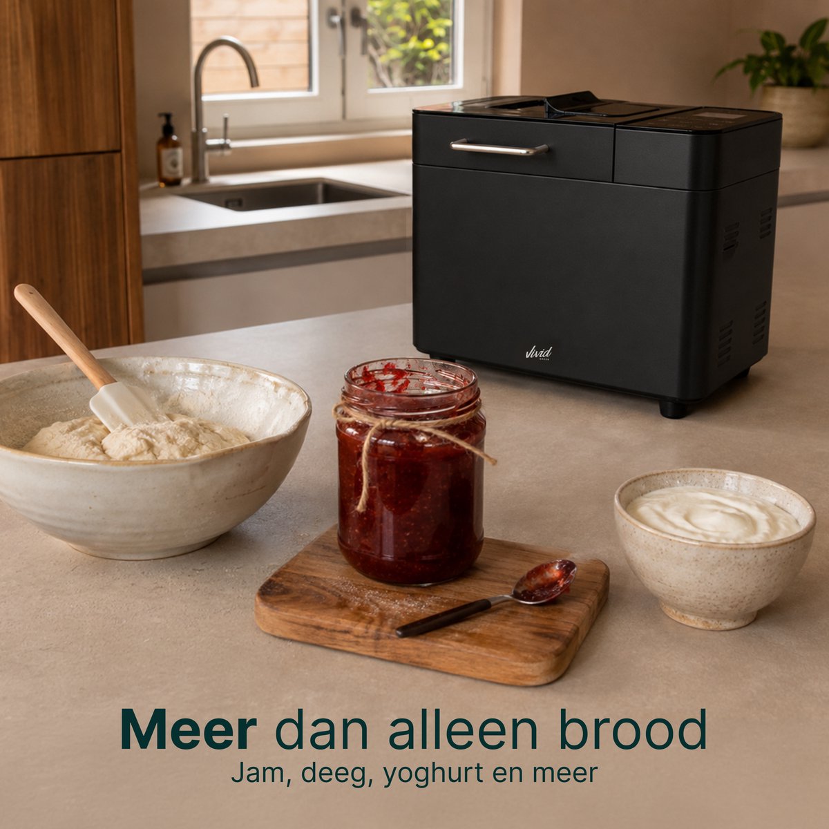 Broodbakmachine - Warmhoudfunctie & Timer - 18 programma's - 500/1000 gram - PFAS vrij - Glutenvrij programma - Broodmachine - 600W - Zwart