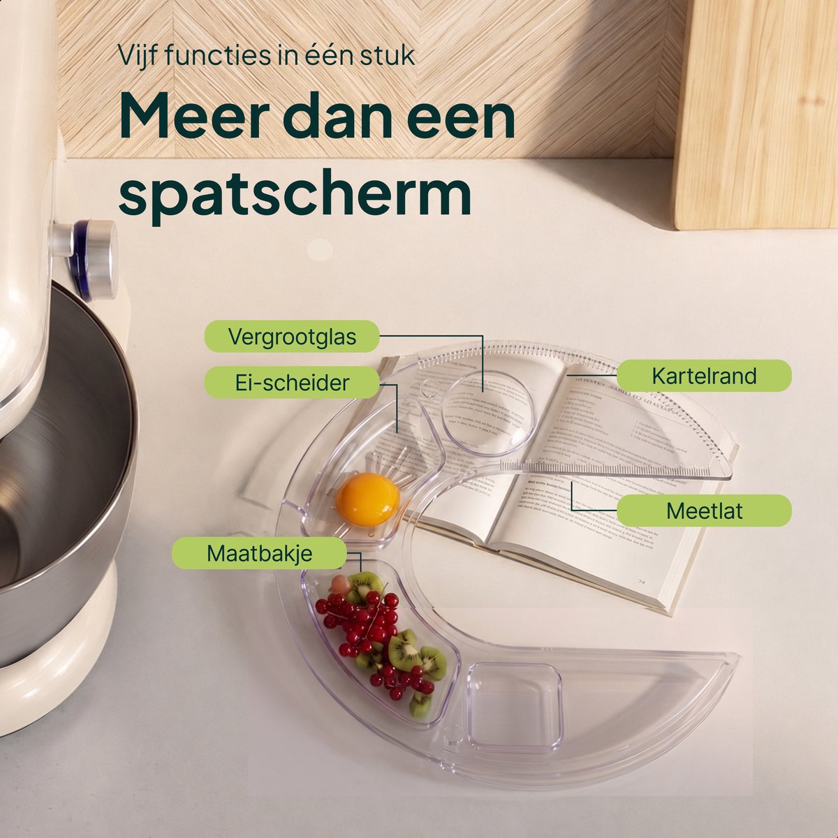 1500W Keukenmixer - 5L Mengkom - 10 Snelheden - Keukenmachine - Keukenrobot - Crème