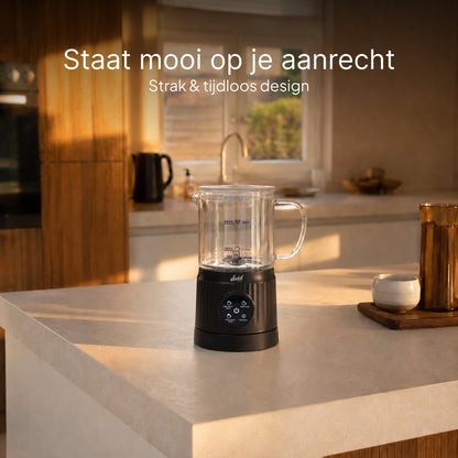 Melkopschuimer Glas - PFAS-vrij - 4-in-1 Melkschuimer - Elektrische Melkklopper