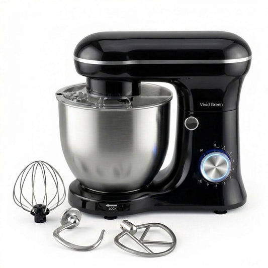 1500W Keukenmachine - Keukenrobot - 5L - Keukenmixer - Mixer met Mengkom - Zwart