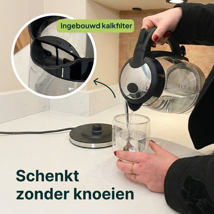 Glazen Waterkoker - 1,7L - 2200W - LED Verlichting - Met Kalkfilter