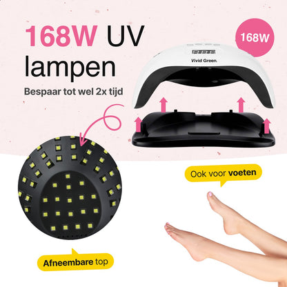 UV lamp gelnagels 168W - Led nagellamp - Gellak nagel lamp - Nageldroger
