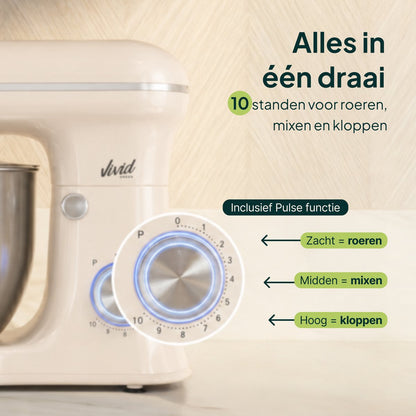 1500W Keukenmixer - 5L Mengkom - 10 Snelheden - Keukenmachine - Keukenrobot - Crème