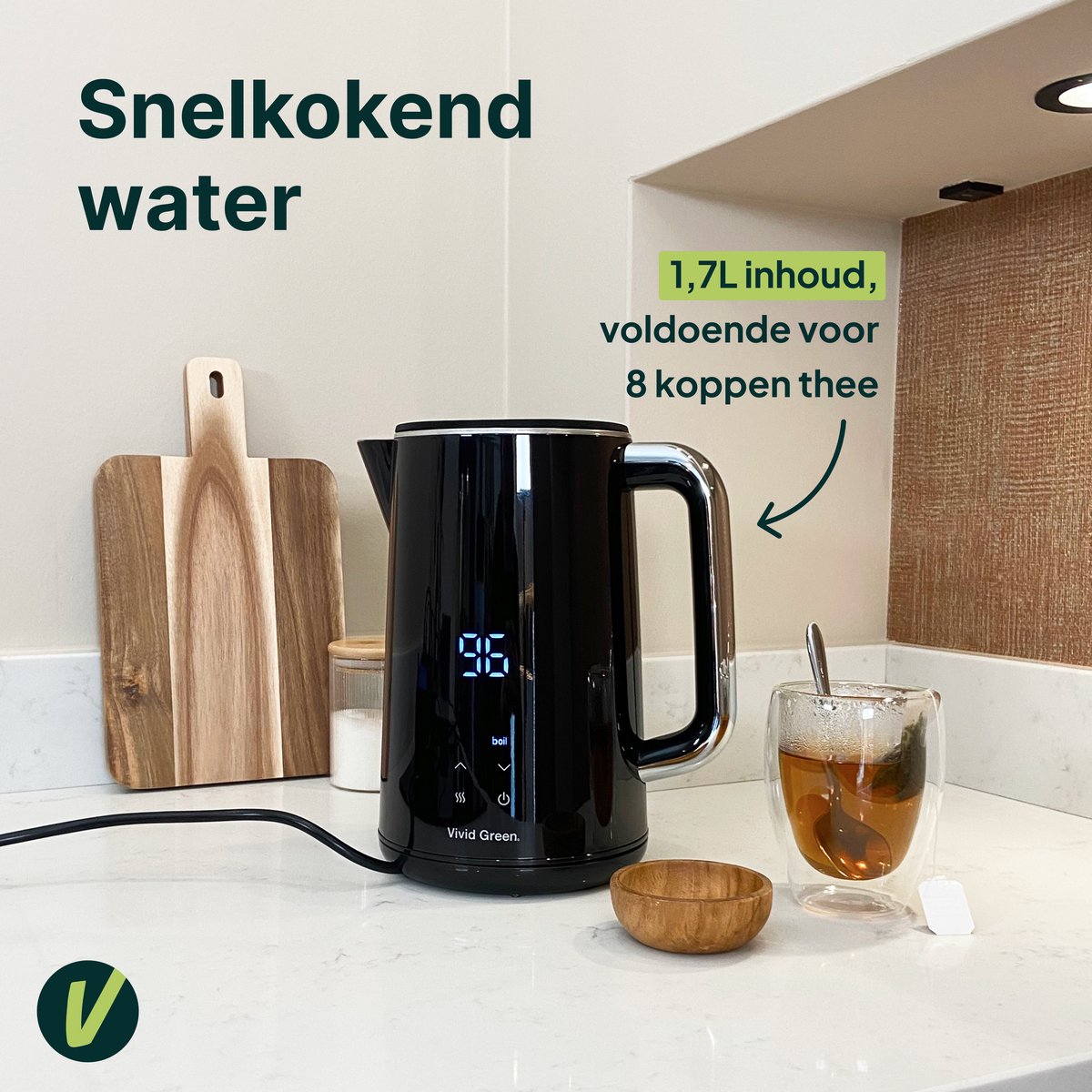 Waterkoker met Temperatuurregeling - 1,7L - Dubbelwandig
