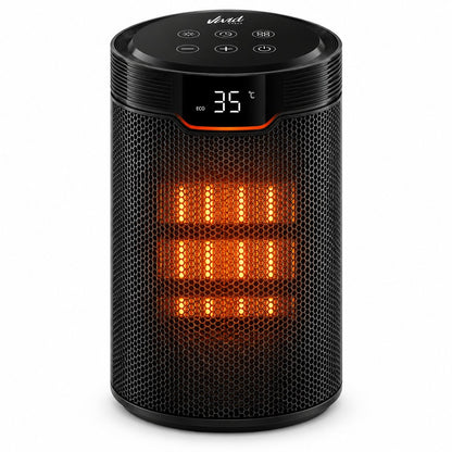 Keramische Elektrische Kachel 1500W - Ventilatorkachel - ECO-modus - Timer - Afstandsbediening - Zwart