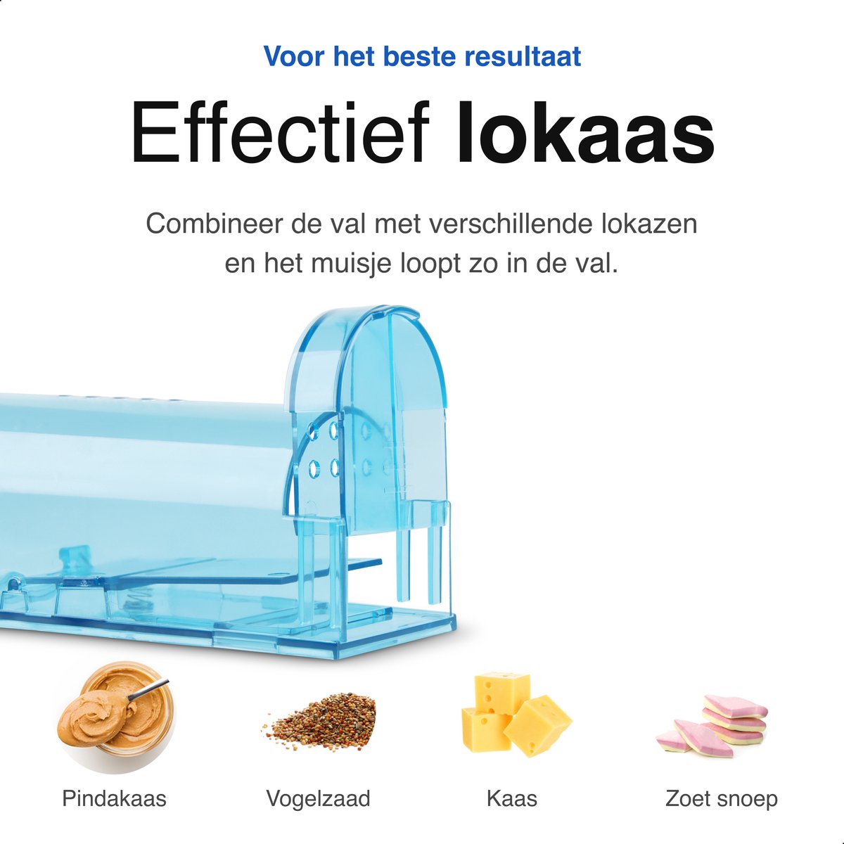 2-Pack Diervriendelijke muizenval voor binnen & buiten - Blauw