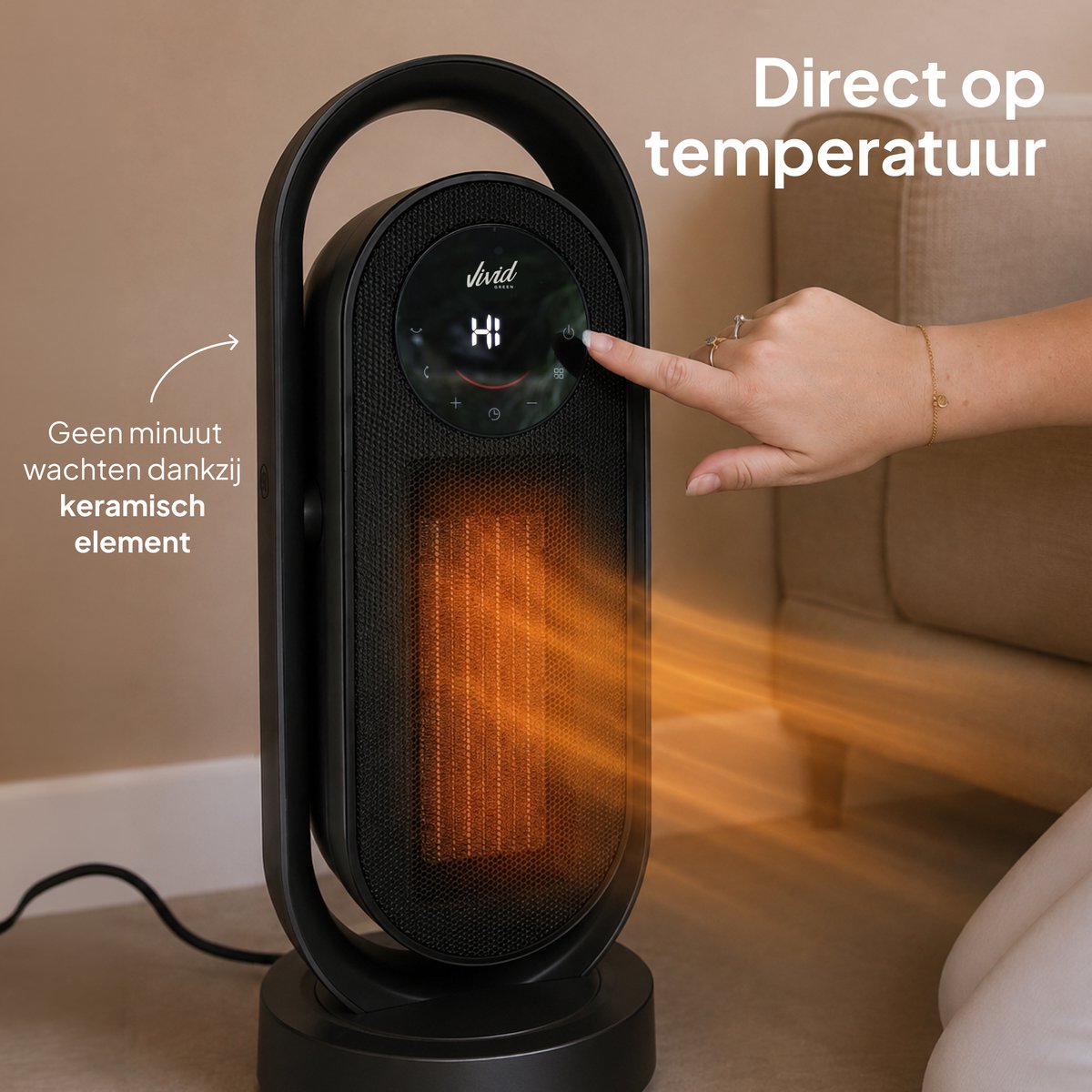 Elektrische Kachel 2000W - Keramische Kachel - 3 Warmtestanden - ECO-stand - Timer & Afstandsbediening