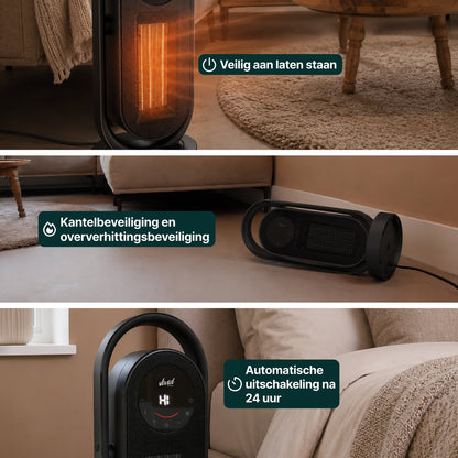 Elektrische Kachel 2000W - Keramische Kachel - 3 Warmtestanden - ECO-stand - Timer & Afstandsbediening