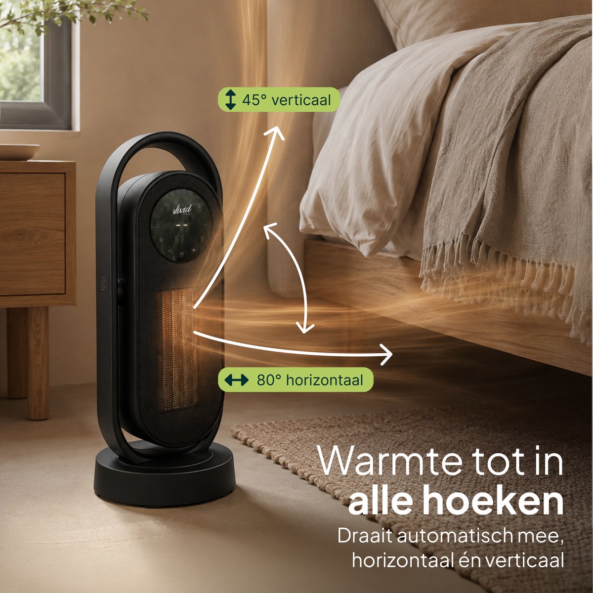 Elektrische Kachel 2000W - Keramische Kachel - 3 Warmtestanden - ECO-stand - Timer & Afstandsbediening