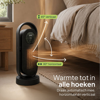 Elektrische Kachel 2000W - Keramische Kachel - 3 Warmtestanden - ECO-stand - Timer & Afstandsbediening