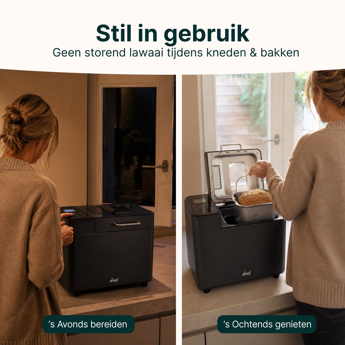 Broodbakmachine - Warmhoudfunctie & Timer - 18 programma's - 500/1000 gram - PFAS vrij - Glutenvrij programma - Broodmachine - 600W - Zwart
